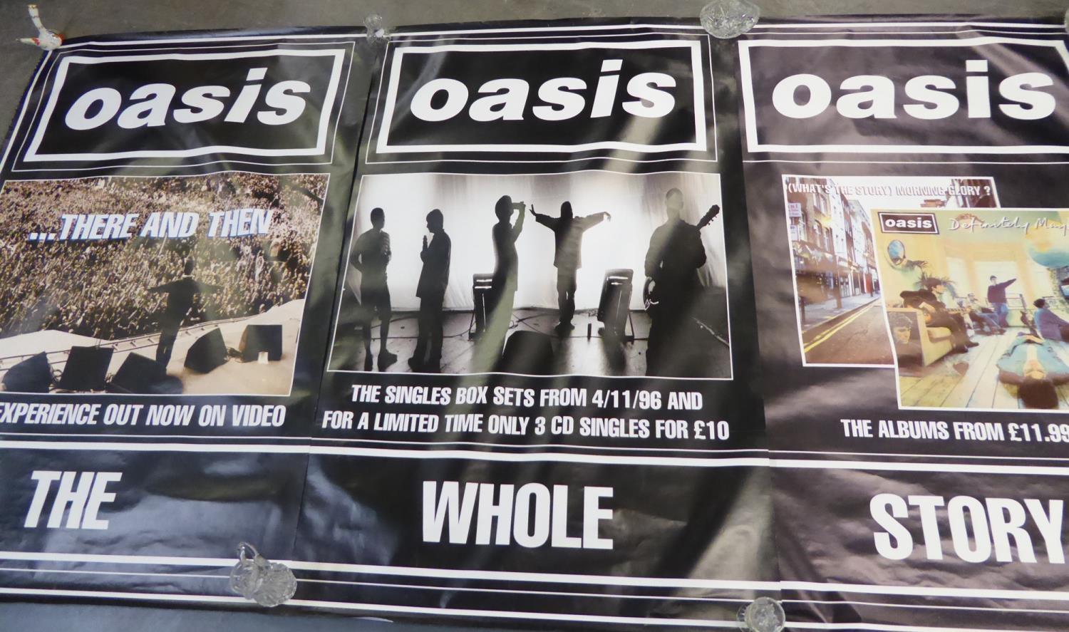 OASIS 'THE', 'WHOLE', 'STORY', SET OF THREE LARGE ADVERTSING POSTERS, each, 60" x 39" (152.4cm x - Image 2 of 3