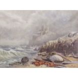 ATTRIBUTED TO SAMUEL PHILLIPS JACKSON (1830-1904) WATERCOLOUR DRAWING 'Shipwreck before