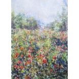 UNATTRIBUTED (TWENTIETH CENTURY) OIL PAINTING ON BOARD wild flowers unsigned 15" x 10 3/4" (38.1cm x