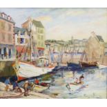 GEORGE HANN (1900-1979) OIL PAINTING ON CANVAS 'Southern Harbour' signed, titled to swing tag 20"