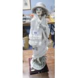 MODERN CAPO DI MONTE STYLE CERAMIC FIGURE, an elegant lady, signed and labelled Guiseppe Armani,