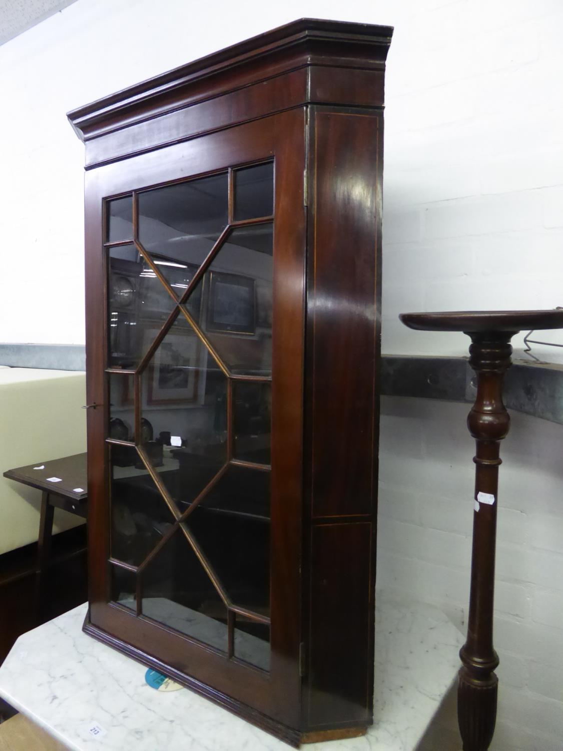GEORGIAN STYLE MAHOGANY DWARF BOOKCASE, WITH TWO ASTRAGAL GLAZED DOORS, AND A NINETEENTH CENTURY - Image 2 of 2