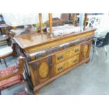VICTORIAN CARVED TWO-TONE WALNUTWOOD DRESSER SIDEBOARD