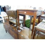 AN OAK PEMBROKE TEA TROLLEY AND AN OCCASIONAL TABLE (2)