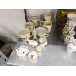 SIX PIECES OF MINIATURE CRESTED CHINA, including, GRAFTON CHINA ?FRANCO/ BRITISH EXHIBITION 1909,