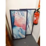 AFTER PETER KITCHELL, TWO ABSTRACT COLOUR PRINTS, 17 1/2" x 39 1/2" (44.4 x 100.3cm) (2)