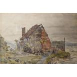 ATTRIBUTED TO THOMAS MATTHEW ROOKE (1842-1942) WATERCOLOUR DRAWING 'Old House near Rochester on