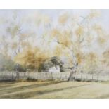 JENIFER SCOTT (TWENTIETH/ TWENTY FIRST CENTURY) WATERCOLOUR DRAWING 'Church Fields-Reigate'