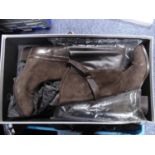 QUANTITY OF LADIES HIGH HEELED SHOES, including a PAIR OF 'Le Pepe' Brown leather and suede knee