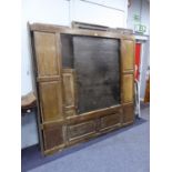 ANTIQUE OAK GARDEROBE, the carved and moulded cornice above two pairs of panelled cupboard doors,