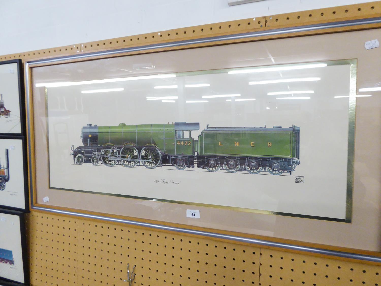 MODERN COLOUR PRINT 'FLYING SCOTSMAN', 13 1/4" x 35" (33.6 x 88.9cm) (image)