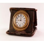 AN EARLY 20TH CENTURY SEPTIMA WATCH CO. TRAVEL CLOCK 11 jewel movement signed and numbered Septima