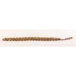 15ct GOLD ROPE PATTERN NECKLACE OR ALBERT, with short curb pattern chain extensions, swivel clip and