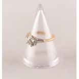 18ct GOLD RING SET WITH A ROUND BRILLIANT CUT SOLITAIRE DIAMOND, approximately 1ct, in a six claw