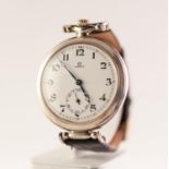 OMEGA SILVER GRAND PRIX PARIS 1900 POCKET WATCH With wristwatch attachments, enamel signed white