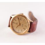 A 1970's GENTS OMEGA DE VILLE QUARTZ GOLD PLATED AND STAINLESS STEEL WRIST WATCH, Calibre 1342,