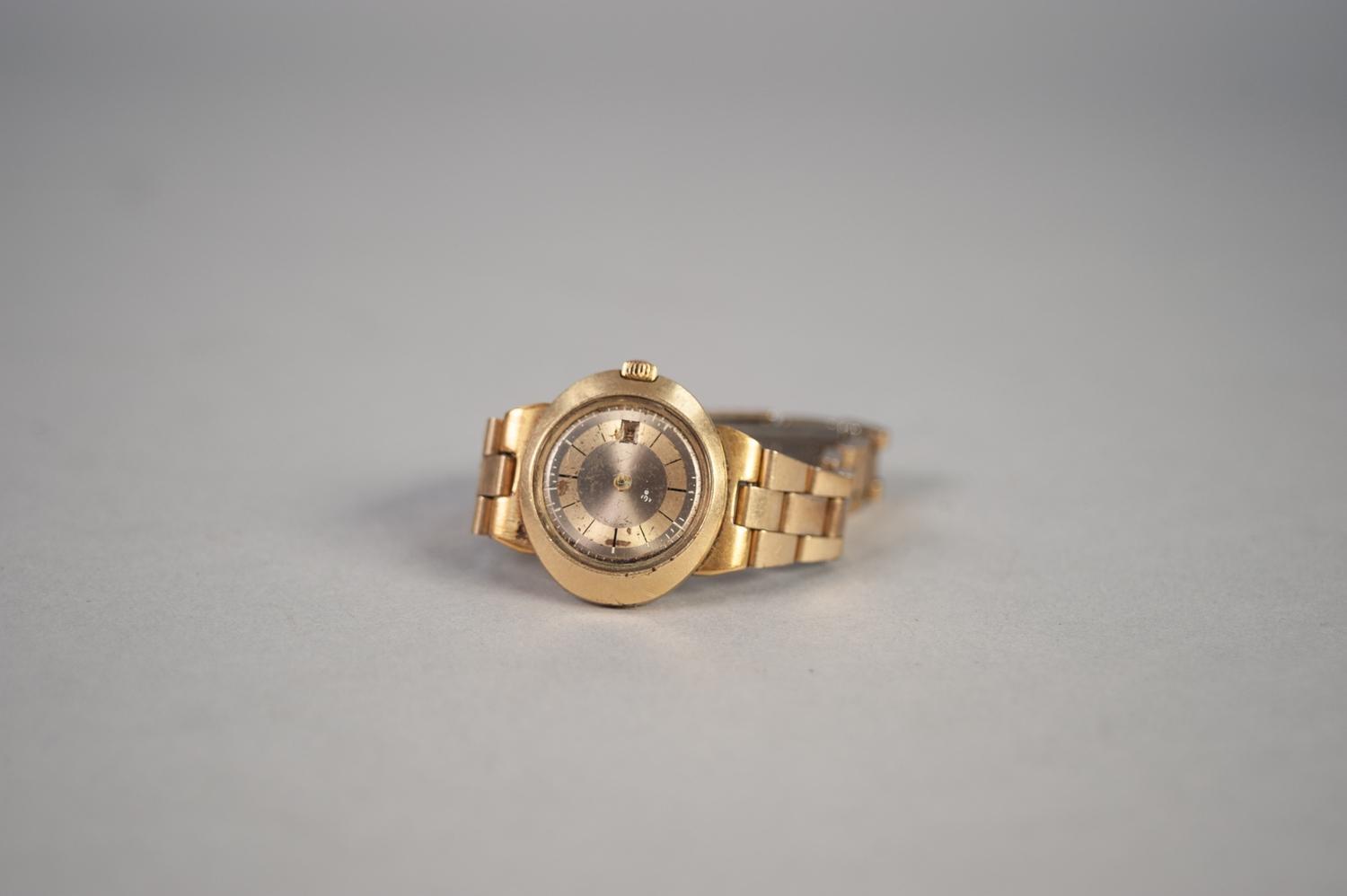 LADY'S OMEGA, GENEVE, 'DYNAMIC' WRIST WATCH, with round silvered dial with batons and date