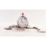A SILVER HALF HUNTER POCKET WATCH, KENDAL & DFNT, LONDON, MAKERS TO THE ADMIRALTY The white enamel