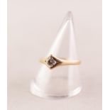 18ct GOLD AND SOLITAIRE DIAMOND RING, with a round brilliant cut diamond in a four claw setting