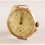 GENT'S 18ct GOLD WRISTWATCH WITH SWISS MOVEMENT, circular arabic dial with subsidiary seconds