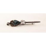 PROBABLY 19th CENTURY ITALIAN SILVER BROOCH/PENDANT, the ring hanger over a two leaf sprig and
