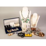 SUNDRY BOXED AND OTHER COSTUME JEWELLERY AND ACCESSORIES including Margaret Rose gilt metal powder