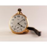 MAPPIN 18ct GOLD OPEN FACED POCKET WATCH with 15 jewels B&Co, Swiss, keyless movement, No 3016945,