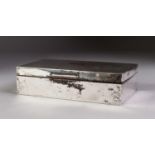 A POST WAR SILVER CIGARETTE BOX, with engine turned top, London 1962 (a.f.)