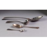 GEORGE III SILVER BATING SPOON BY PETER, ANN & WILLIAM BATEMAN, 11 ¾? (29.8cm) long, London 1802,