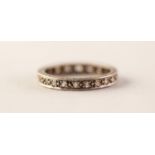 9ct WHITE GOLD ETERNITY RING set with tiny white stones, 2.8gms, ring size O