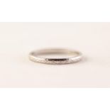 PLATINUM ENGRAVED WEDDING RING, 2.8gms, ring size M/N