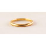 22ct GOLD NARROW WEDDING RING, Birmingham 1932, 2.8 gms, ring size L/M