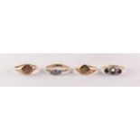 18ct GOLD ILLUSTION SET TINY DIAMOND SET RING, a gold coloured metal RING with three missing