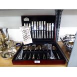 GEORGE BUTLER, FORTY FOUR PIECE DUBARRY PATTERN CANTEEN OF STAINLESS STEEL CUTLERY FOR SIX