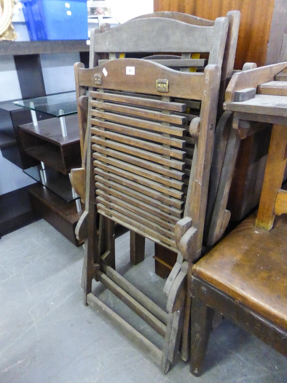 A PAIR OF 'RIVER HAN' SLATTED DECK CHAIRS (A.F.) AND A WOODEN STAND (3)