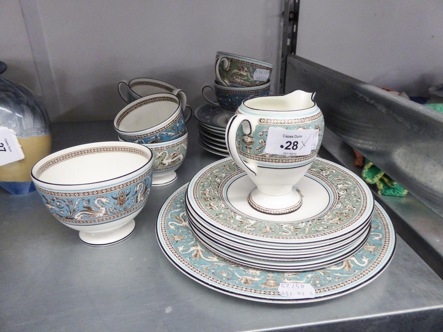 WEDGWOOD 'FLORENTINE' TEA SERVICE OF 22 PIECES