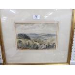 H.E FOSTER (EARLY TWENTIETH CENTURY) WATERCOLOUR DRAWING landscape, 'Overlooking the River'