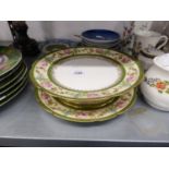 G.D.A. LIMOGES, FRENCH PORCELAIN COMPORT AND MATCHING DESSERT PLATE