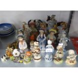 *SELECTION OF BISQUE AND OTHER CHINA FIGURES, SOME ANIMAL FIGURES (APPROX 28 PIECES)