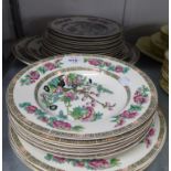 MADDOCK POTTERY 'INDIAN TREE' PATTERN DINNER SERVICE FOR SIX PERSONS, 22 PIECES