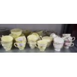 WEDGWOOD CHINA FLORAL PRINTED TEA SERVICE FOR 6 PERSONS, APPROX 20 PIECES AND A CROWN