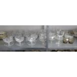 QUANTITY OF GLASSWARES TO INCLUDE; SUNDAE DISHES, DRINKING GLASSES ETC....