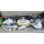 QUANTITY OF BLUE AND WHITE TO INCLUDE; WEDGWOOD JASPER WARE ETC.....