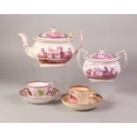 EIGHTEEN PIECES OF NINETEENTH SUNDERLAND LUSTRE PORCELAIN TEA AND COFFEE WARES, comprising: