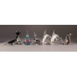 FIVE SMALL MODERN MURANO GLASS MODELS OF ANIMALS, comprising: SMOKEY MODEL OF A SEAL BALANCING A