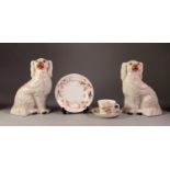 PAIR OF LATE VICTORIAN STAFFORDSHIRE POTTERY MANTEL DOGS with painted detail 102 high and a