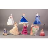 SIX ROYAL DOULTON CHINA FIGURES, comprising: DIANA, HN3266, MARY, HN3375, (figure of the year,