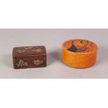 JAPANESE MEIJI PERIOD GILT AND PATINATED BRONZE BOX, of rounded oblong form with hinged cover,