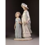 MODERN NAO PORCELAIN MODEL OF TWO YOUNG LADIES, 14 3/4" (37.5cm) high