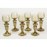 A SET OF SIX LATE NINETEENTH/EARLY TWENTIETH CENTURY PROBABLY GERMAN 'WALDGLES' HOCH GLASSES OR